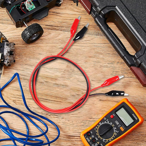 8 Groups Insulated Alligator Clips Electrical Test Leads, 1M Double-Ended Jumper Wires for Circuit Connection Experiment