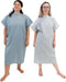 Careoutfit 2 Pack - Hospital Gown with Back Tie, Blue and White, One Size Fits All