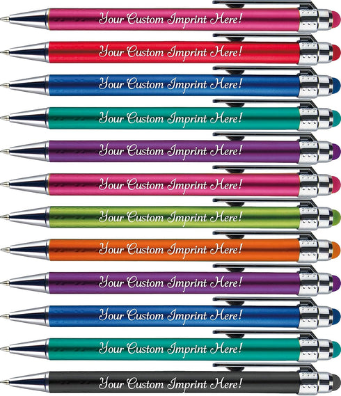 Express Pencils Personalized Pens with Stylus Tip -Bright Vibes- Click action - Custom -