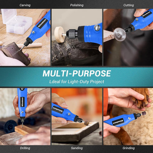 Cordless Rotary Tool, 2000 mAh Battery Pack, 5-Speed Rotary Tool Kit with 70 Accessories for Sanding, Polishing, DIY