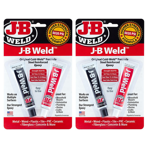 J-B Weld Original Epoxy, Steel Reinforced, High Strength - 2 Pack, Dark Grey (8265S-2)