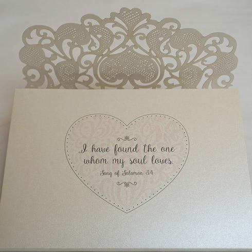 Dekali Designs Wedding Pop Up Card for Couples - Christian Card with Envelope and Bible Verse About Love (White - 5x7