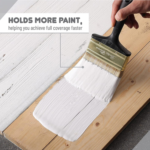Bates Deck Stain Brush, 4 Inch Soft Tip Paint Brushes for Walls, Trim, Oil Paint