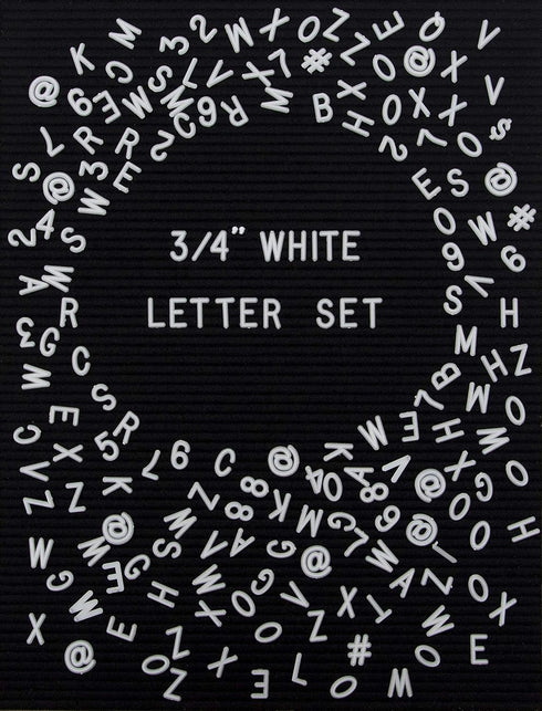 Sharing Plastic Letters, 300 White Felt Letter Board Accessory with 0.75' Letters