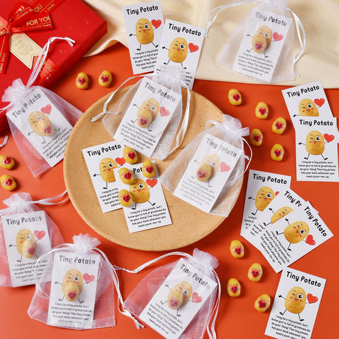 PAPPYN-A 100 Set Inspirational Potato Employee Appreciation Gifts Bulk for Coworkers Team Staff Thank You Gifts Organza