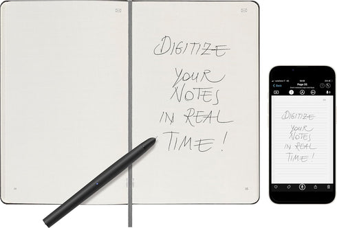 Moleskine Smart Notebook, Large, Plain, Black, Hard Cover, 5 x 8.25