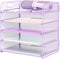 Letter Tray Paper Organizer, 5-Tier Desk Organizer File Holder with Handle, Metal Desktop Document Shelf