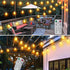60FT 15+2 Bulbs BLIATLUS Solar String Lights Outdoor Waterproof with Remote Control Solar Patio Lights shatterproof LED