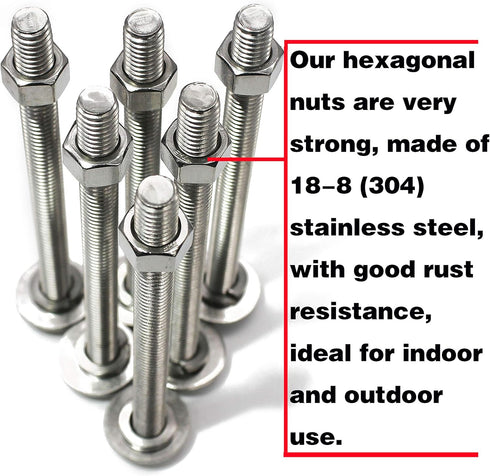 Stainless 4-40 Hex Nut (100 pcs) - 18-8 304 Stainless Steel, Bright Finish