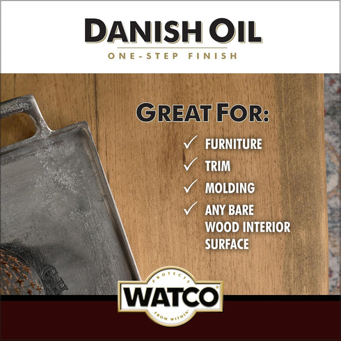 65851 Watco Danish Oil Wood Finish, Pint, Dark Walnut