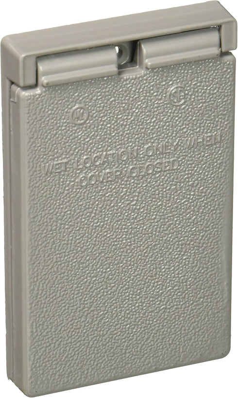 Legrand Pass & Seymour CA26GV Weatherproof Outdoor Cover, 1 Gang, Vertical Self-Closing Lid, Gray (1 Count)