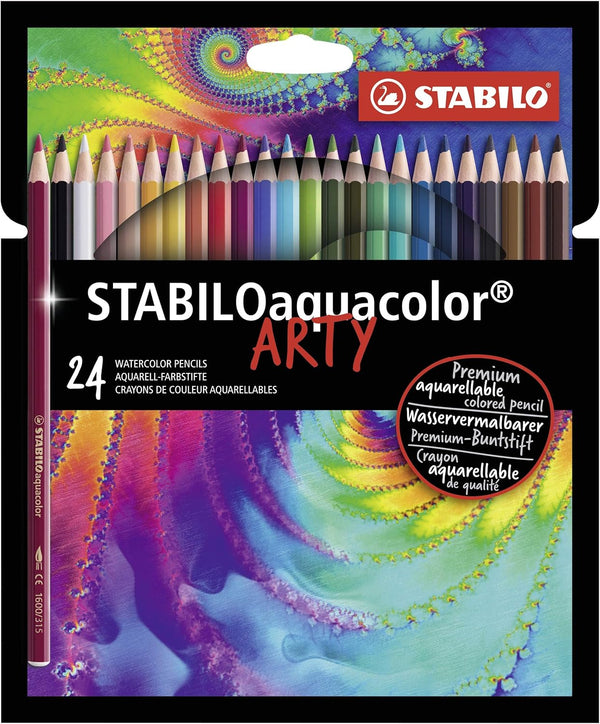 STABILO Colouring Pencil - aquacolor ARTY, Wallet of 24 Assorted Colours