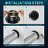6 Inch Duct Connector - HG Power 150mm Plastic Straight Pipe Flange for HVAC Ventilation Use, Black