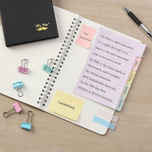Mr. Pen Sticky Notes Set, 410 Pack, Divider Sticky Notes, Pastel Colors, School Supplies, Office Supplies