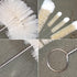 Stainless Steel Soda Bottle Cleaning Brush Set, Natural Boar Bristle Wool Tip, Long Handle for Narrow Neck Bottles (5)