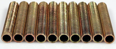 Creative Hobbies ELY1097 Steel All Thread Lamp Pipe Nipples, 4 Inch Long, Yellow Zinc Coated, Pack of 10 Pieces