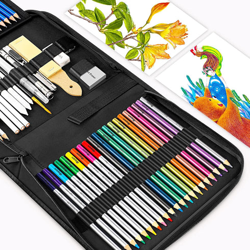 78-Pack Set 3-Color iBayam Drawing Sketching Kit Art Supplies for Adult, Christmas Gifts for Adult, with Sketchbook