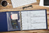 Better Office Products 7 Ring Executive Check Binder with Zipper Pouch, Blue Textured Cover, for 9 x 13" 3 Per Page Business Checks, 600 Check Capacity Checkbook Holder, by Better Office Products