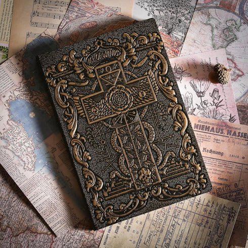 Unlined Journal - A5 Blank Sketchbook with Crosses 3D-Embossed Art Pattern, 8.4" x 5.7", 100 Sheets, 200 Pages, Gift