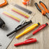 Hiboom 3 Pack Solid Carpenter Pencil with Cap and 21 Pcs Refills, Deep Hole Mechanical Pencil Marker for Woodworking