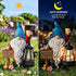 ZQQLITE Garden Gnome Statues Figurine Lights - Solar Powered Lighting Outdoor Decorations with Lantern & Welcome Sign
