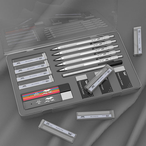 Mr. Pen Metal Mechanical Pencil Set, 5 Sizes, 0.3, 0.5, 0.7, 0.9, 2mm for Sketching and Drafting