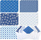 T&M Quality Designs LLC 100 All Occasion Assorted Blank Cards 5 Blue Pattern Designs Stationery with