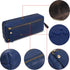WONDERPOOL Pen Case Real Leather Pencil Pouch Markers Holder Big Capacity Bag with Side Zippered Pocket for Stationery