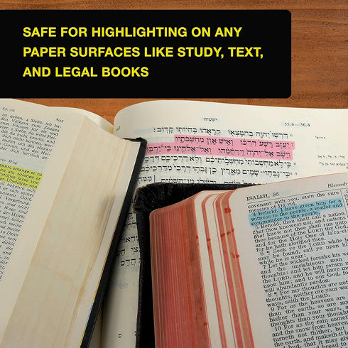 U.S. Office Supply Bible Safe Gel Highlighters, Pack of 12, 6 Neon Yellow and 6 Colors, Won't Bleed or Fade, Study Guide