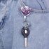 Soleebee 28'' Retractable Badge Reel - Glitter Love Heart Nurse ID/Name Badge Holder with Belt Clip (Purple)