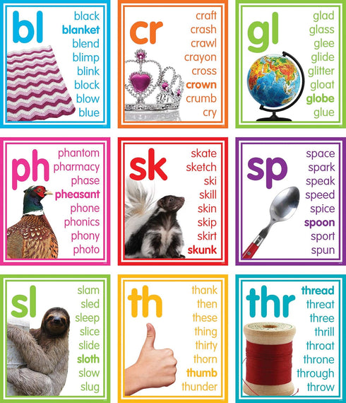 Teacher Created Resources Bulletin Board Colorful Photo Cards Digraphs and Blends (TCR8503)