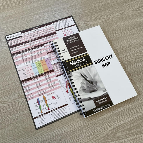 Surgery H&P Notebook with 4 Day SOAP - Medical History and Physical Notebook, 50 Medical Templates with Perforations
