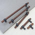 3" 3" Walnut Wood Cabinet Pull Handle Black Drawer Knob Pulls for Kitchen Beech Wood Dresser Knob (Walnut, Hole
