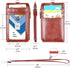 Wisdompro Badge Holder with Zip - 2-Sided Vertical PU Leather ID Holder with 1 ID Window, 4 Card Slots, Brown