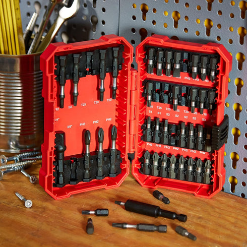 Amazon Basics 42-Piece Impact Screwdriver Bit Set, Phillips, Slotted and Torx, One Size