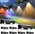 SOLPEX Solar Fence Lights Outdoor, 9 Fixed Colors Color Changing Fence Solar