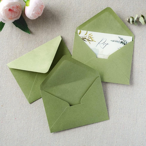 PONATIA 50 Pack A1 Envelopes, 3 5/8 x 5 1/8 Inches Sage Green Envelopes Perfect for Weddings Cards, RSVP Cards, Christmas Gift Cards Envelopes, Baby Showers, Thank You Notes and any 3.5x5" inserts by ponatia