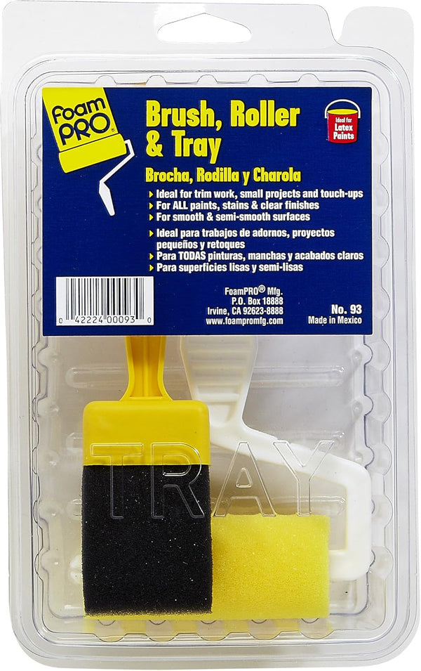 Foampro 93 Roller & Paint Brush, 3"