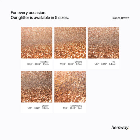 Hemway Glitter Paint Additive Crystals for Acrylic Emulsion Paint, 100g / 3.5oz - Fine Bronze Brown