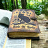 Blank Spell Book of Shadows Grimoire Journal, Magic Cat Printed, Witchcraft Supplies, 7x5 inches Leather Sketchbook