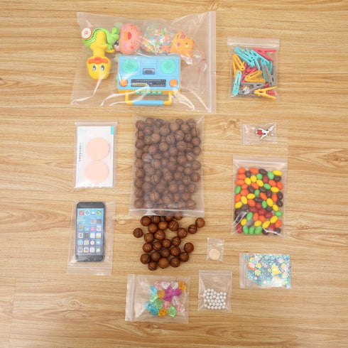 200 Pack 1" x 1" Durable Small Thick Clear Zip Poly Seal Lock Bags, Heavy Duty 4 Mil Reclosable Plastic Zip Bags