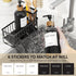 Set 2 Pack 16.9oz Set Cisily Kitchen Dish Soap Dispenser with Black Glass Bottle and Sponge Holder, Dish Soap