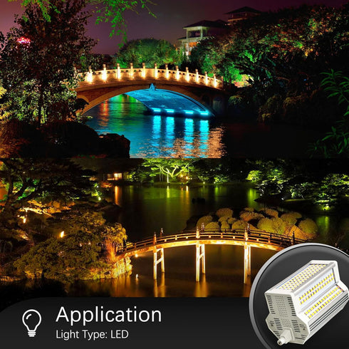 R7S LED Bulb, 50W Warm Light Dimmable, 3000K Double Ended J118, 5000LM Equivalent, Indoor and Outdoor Use
