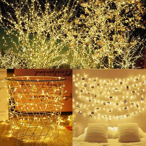 300 98.5FT 8 LJLNION LED String Lights Outdoor Indoor, Extra Long Christmas Lights, Lighting Modes, Plug in Waterproof
