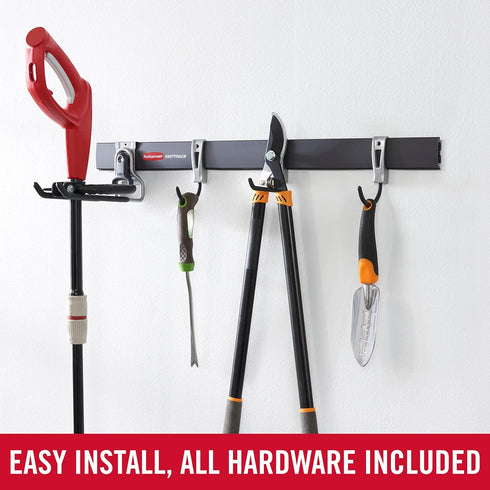 5 Rubbermaid FastTrack Garage Storage Utility Hooks Piece Black All in One Rail Hook Kit and Tool Organizer Heavy Duty