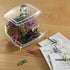 Officemate Clear Self-Dispensing Paper Clip Holder w/250 Assorted Color Paper Clips (93697)