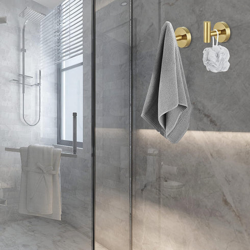 Homagic 16pcs Closet Gold BathTowel Hooks Robe Coat Bathroom Wall Hook Stainless Steel Heavy Duty Door Hanger Towel