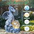 RCTTICUU Solar Dragon Garden Statues Outdoor Decor, Resin Dragon Figurine with Solar Crackle Globe LED Lights Lawn