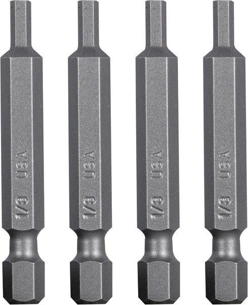 Mayhew Tools 19404-4 SAE Hex Power Bit, 4-Pack, 1/8 x 2"