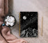 Mountains Moon Celestial Starry Night Notebook, Boho Dark Aesthetic Journal, Black and White Spiral Notebook 5.5x8.3